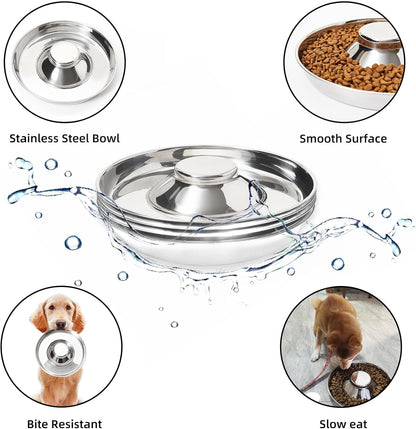 2 Pack Stainless Steel Puppy Bowls, Puppy Feeder for Multiple Pets, Dog Food and Water Bowl, Food Feeding Weaning for Small Medium Large Dogs, Pets