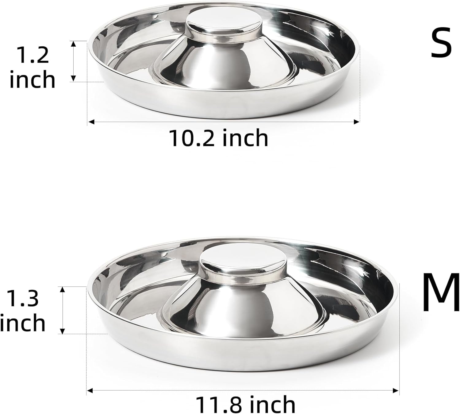 2 Pack Stainless Steel Puppy Bowls, Puppy Feeder for Multiple Pets, Dog Food and Water Bowl, Food Feeding Weaning for Small Medium Large Dogs, Pets