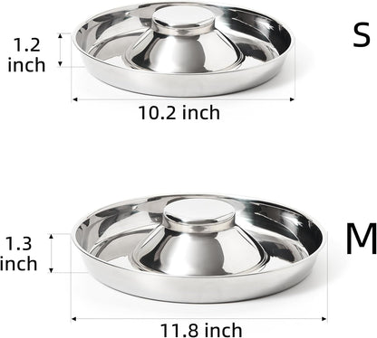 2 Pack Stainless Steel Puppy Bowls, Puppy Feeder for Multiple Pets, Dog Food and Water Bowl, Food Feeding Weaning for Small Medium Large Dogs, Pets