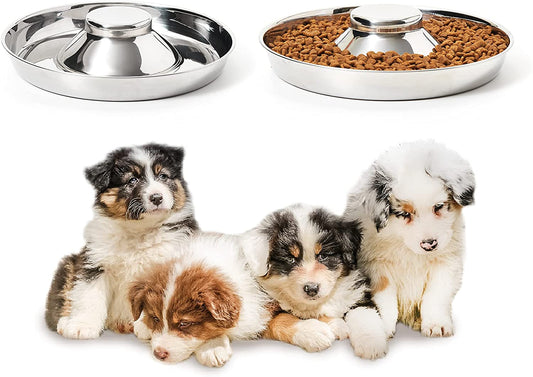 2 Pack Stainless Steel Puppy Bowls, Puppy Feeder for Multiple Pets, Dog Food and Water Bowl, Food Feeding Weaning for Small Medium Large Dogs, Pets